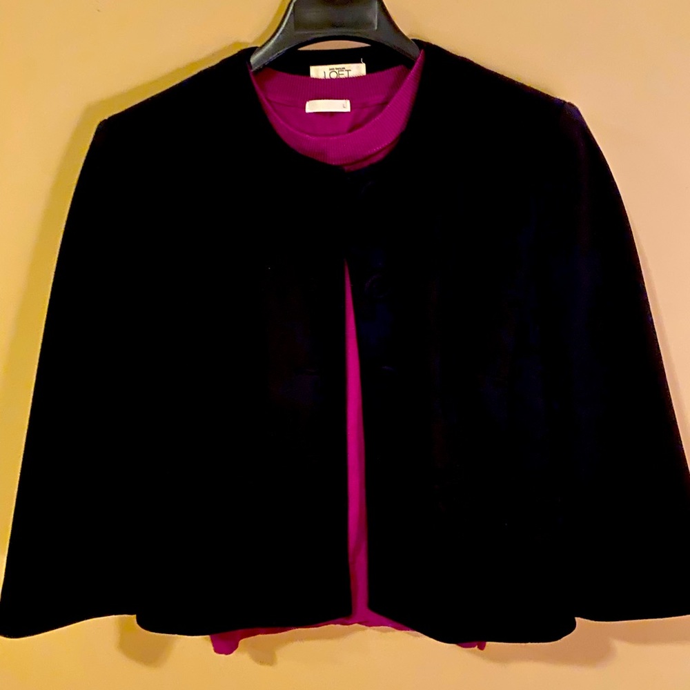 LOFT 3/4 sleeve black jacket blazer 8P